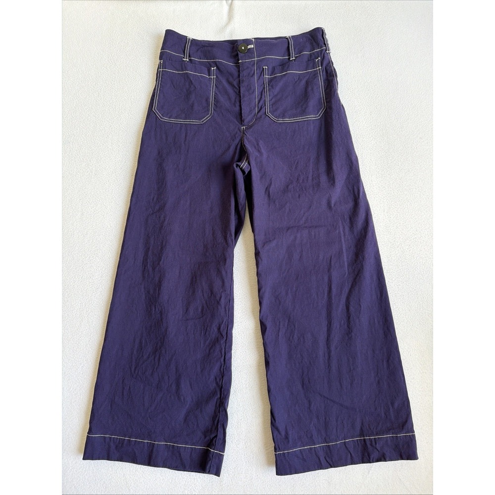 Maeve Colette Pants Womens 30x26 Purple Wide Leg Stretch Crop Boho Stretch